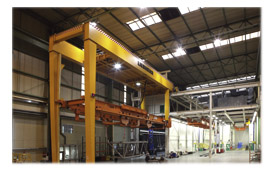 Die neue Großteilelackieranlage im Liebherr-Werk Ehingen.